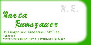 marta rumszauer business card